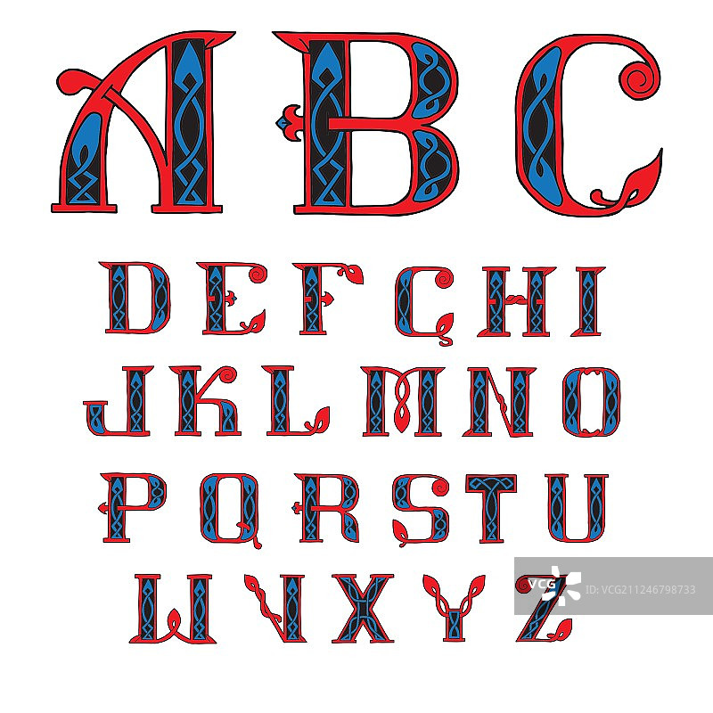 带图案的凯尔特字体图片素材