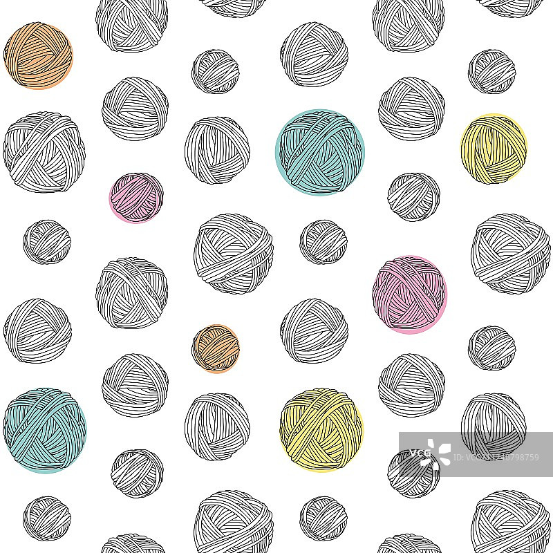 毛线团无缝背景图片素材