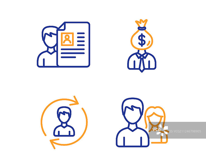 经理工作面试和人力资源图标图片素材