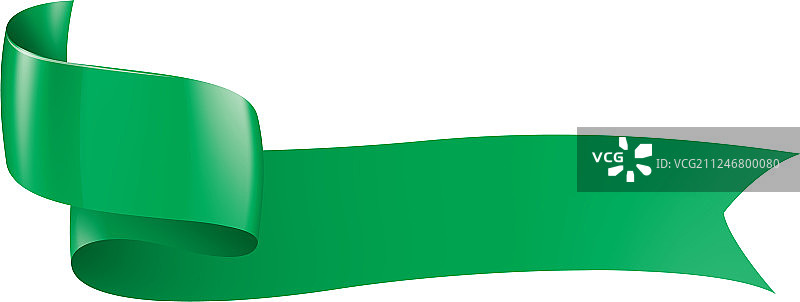 白色背景上的绿色丝带图片素材