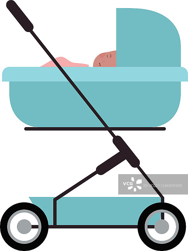 婴儿车中的新生儿隔离图标图片素材