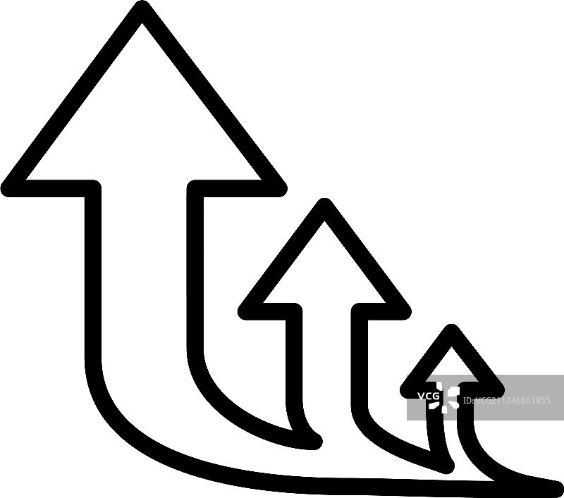 三个箭头单行道路扁平指示牌图片素材