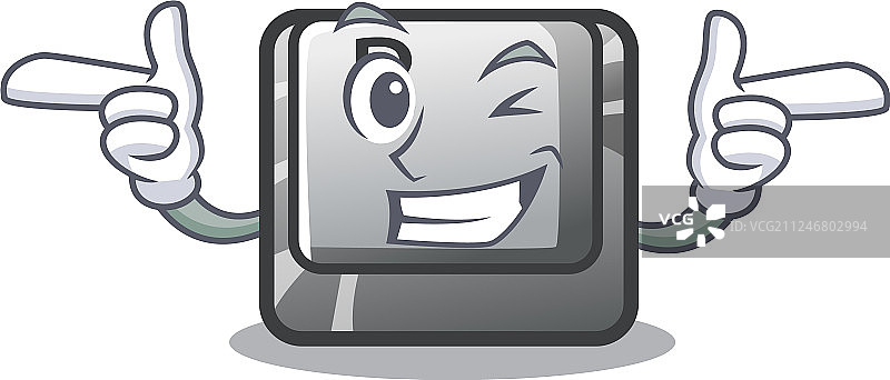 卡通眨眼按钮B图片素材