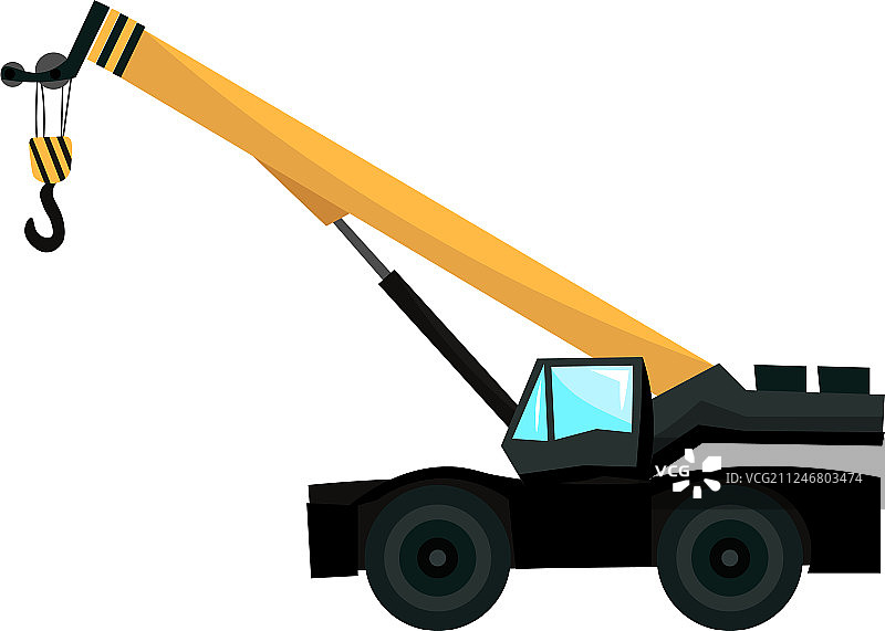 白色背景上的大轮胎起重机图片素材