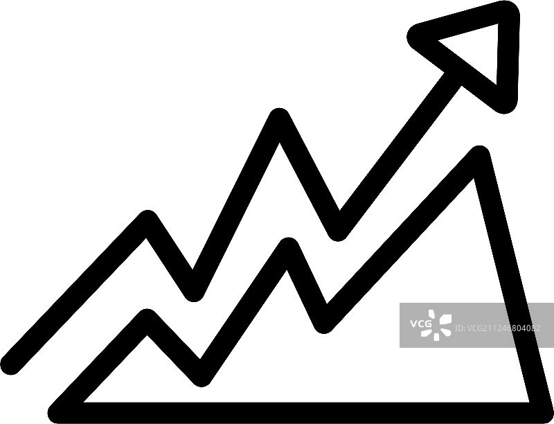 App UI扁平风格增长图表线性图标图片素材