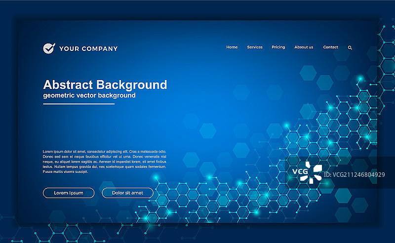 六边形科技分子基因网站模板图片素材