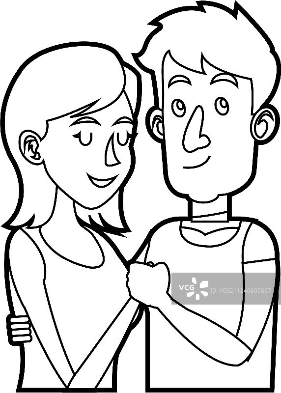 拥抱情侣关系轮廓图片素材