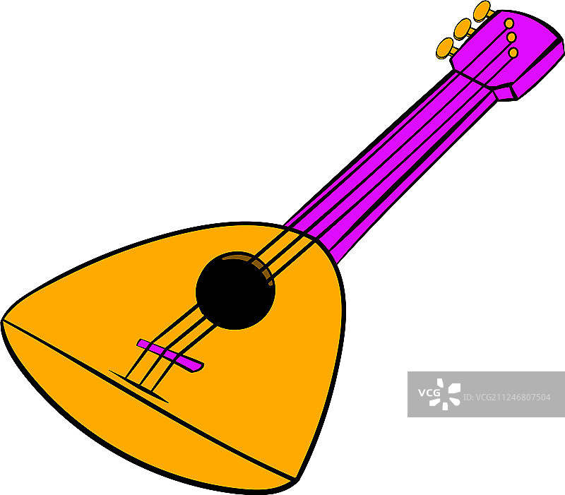 巴拉莱卡琴卡通图标图片素材