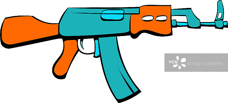 卡拉什尼科夫突击步枪卡通图标图片素材