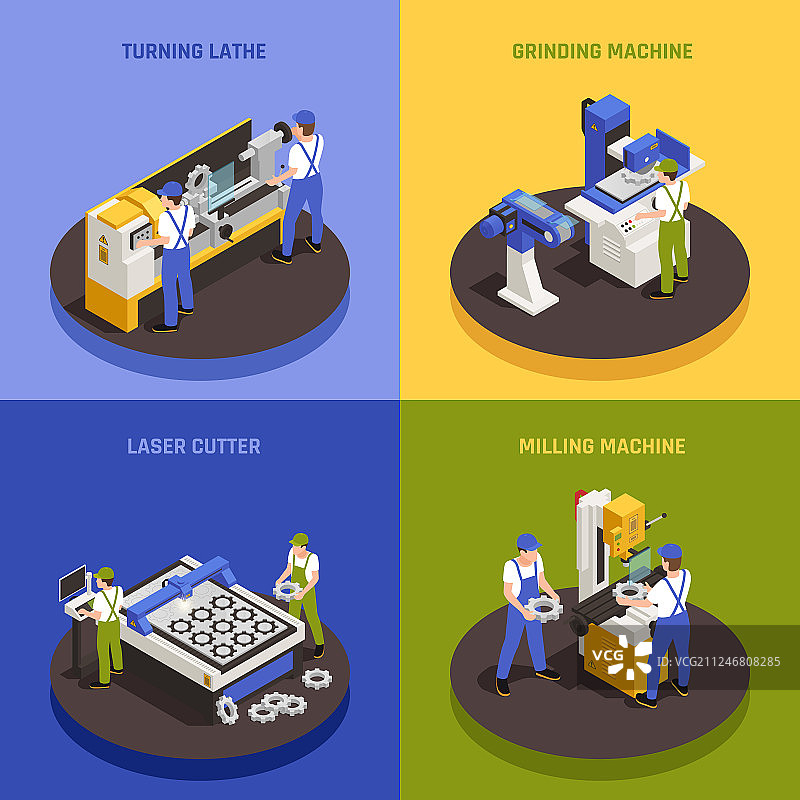 工业机械概念图标集图片素材