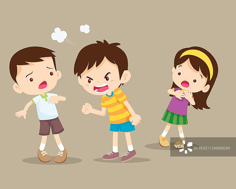 愤怒的男孩和他的朋友图片素材