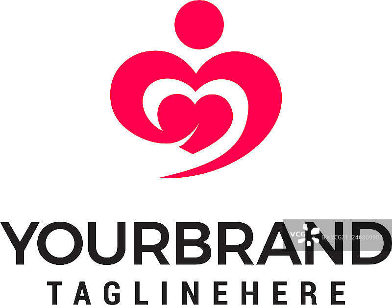 拥抱的心形符号，拥抱和爱自己标志图片素材