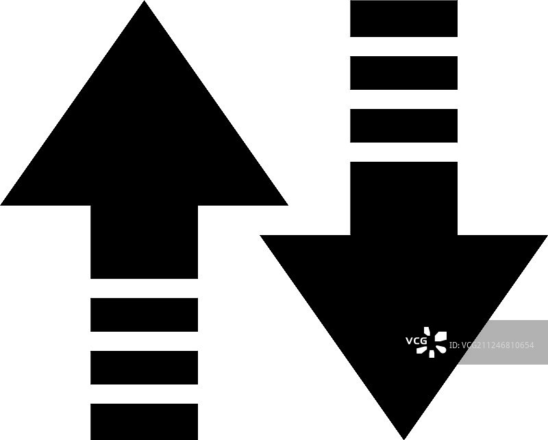 应用程序UI中的扁平风格上下箭头图标图片素材