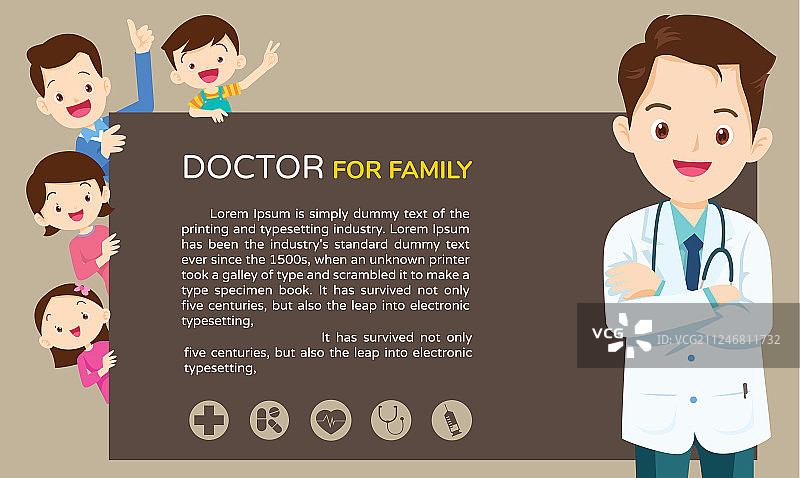 医生和可爱家庭背景图片素材