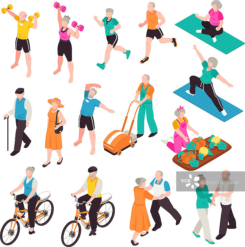 活跃的老年人群体图片素材