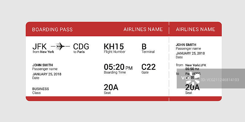 红色登机牌图片素材