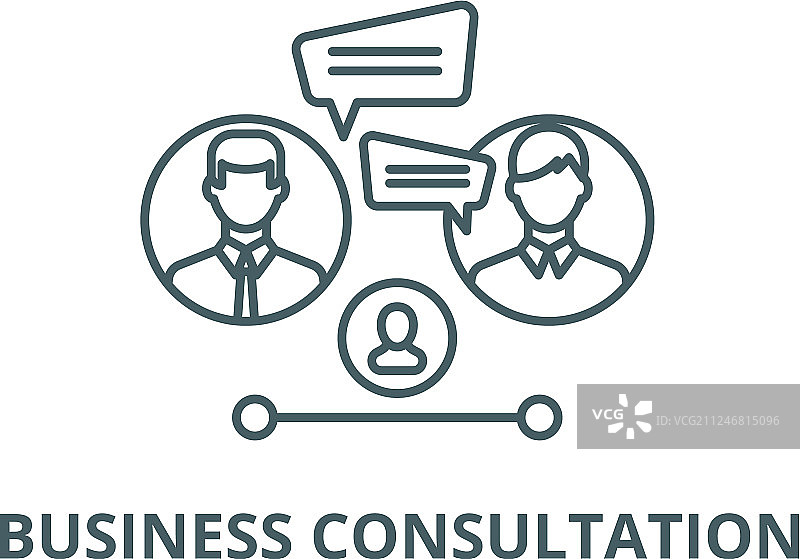 商业咨询线性图标图片素材