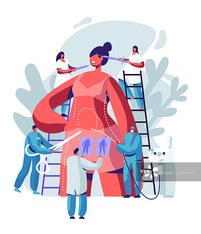 女人准备接受整形手术图片素材