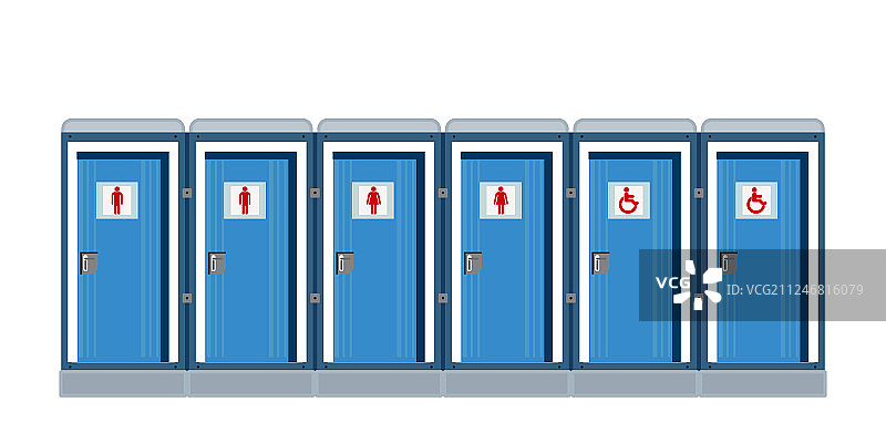 独立的白色生物移动厕所图片素材