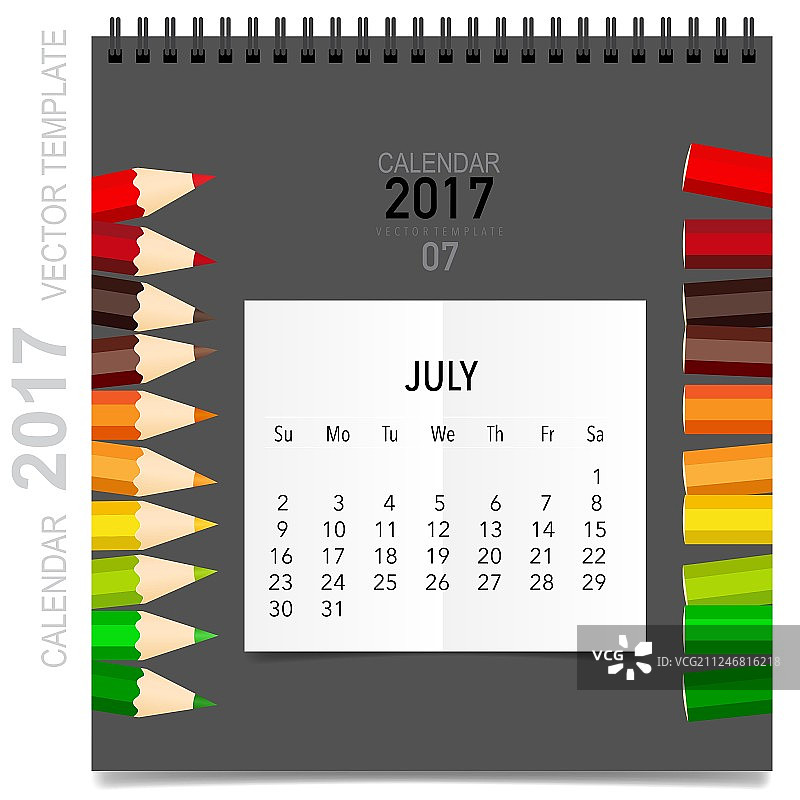 2017年日历规划师设计月度日历图片素材