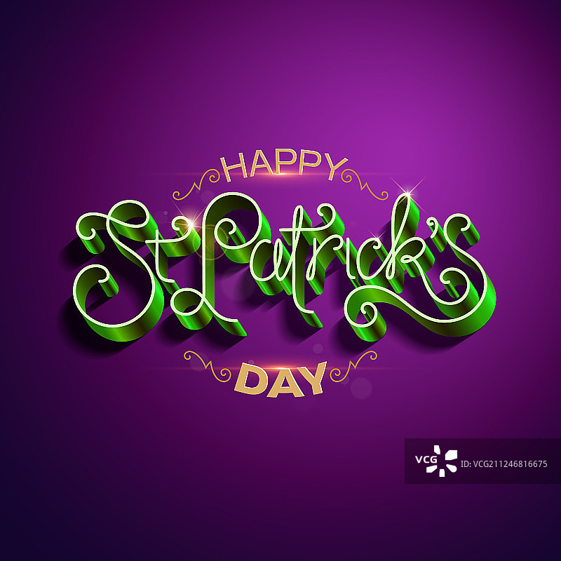 3D圣帕特里克节祝福海报图片素材