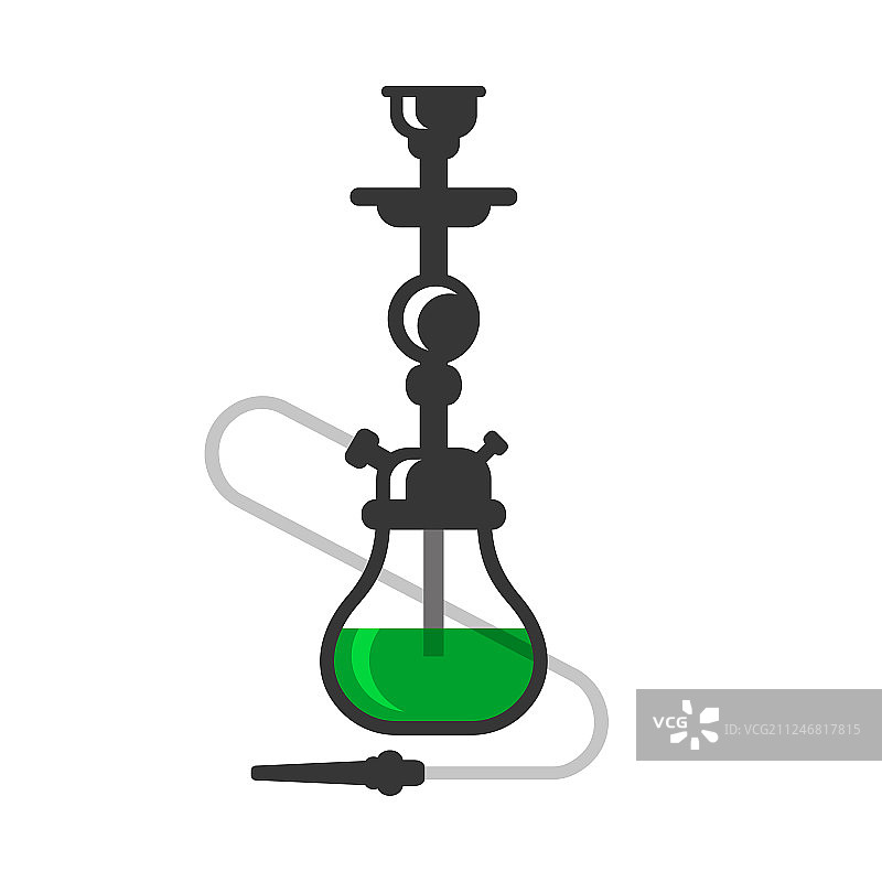 白色背景上的水烟咖啡馆Logo设计图标图片素材