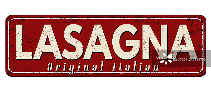 复古风意式千层面金属标志图片素材