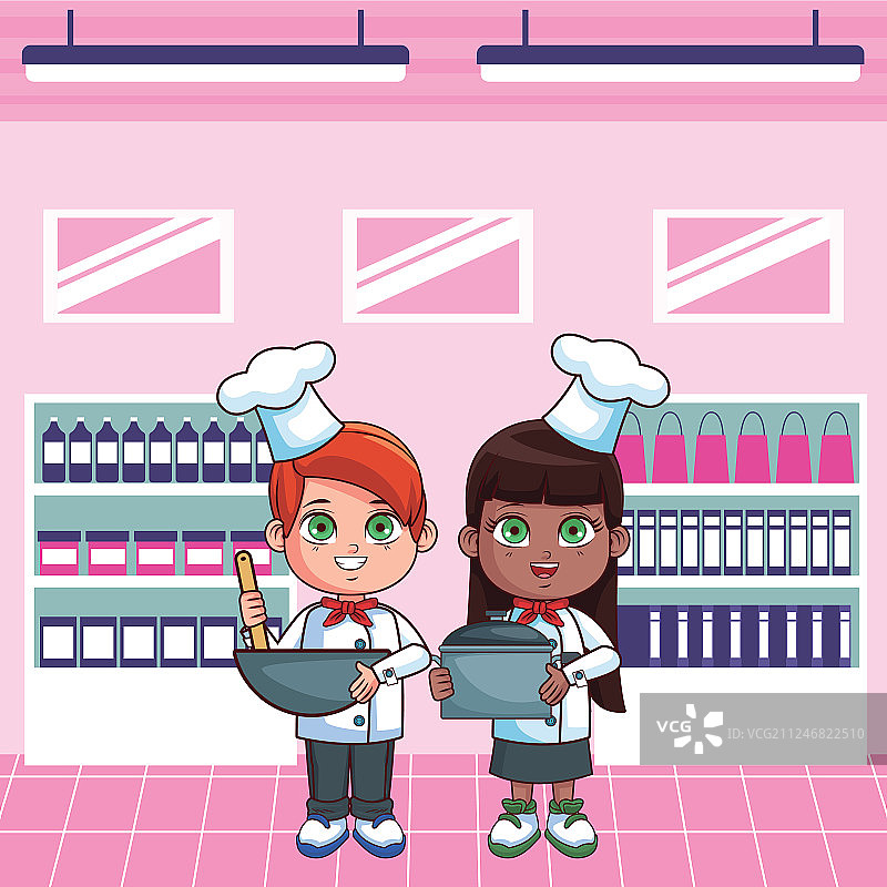 卡通厨师儿童图片素材