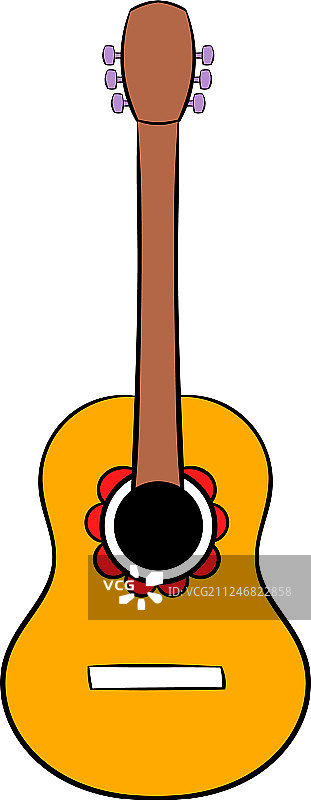 卡通原声吉他图标图片素材