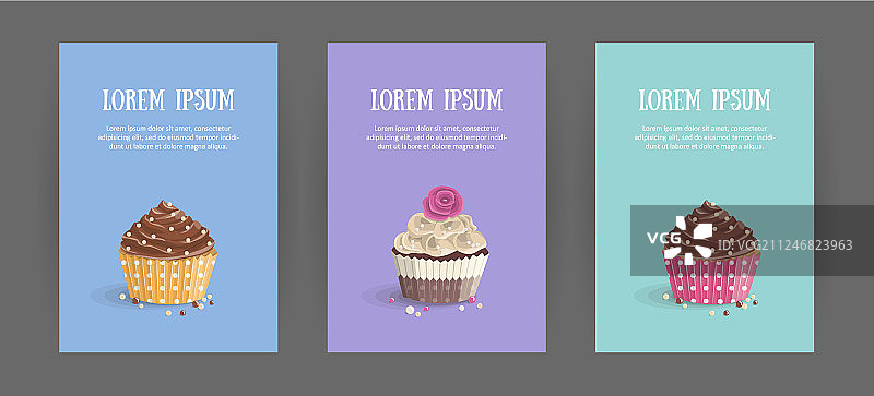 甜点小册子封面模板套装图片素材