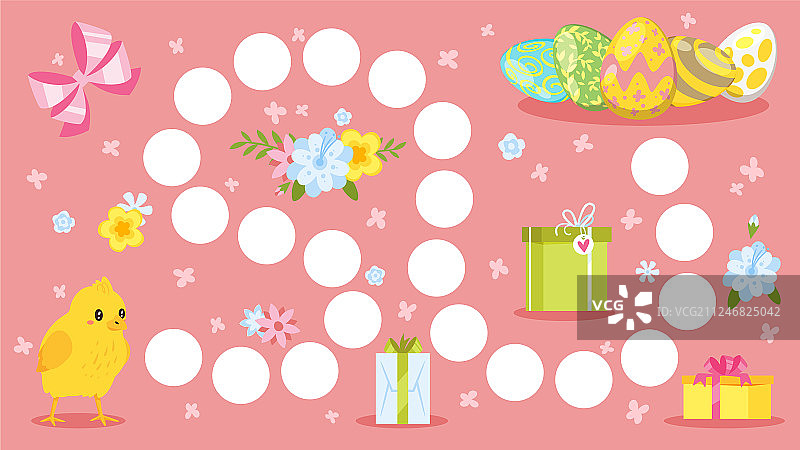 复活节棋盘游戏模板图片素材