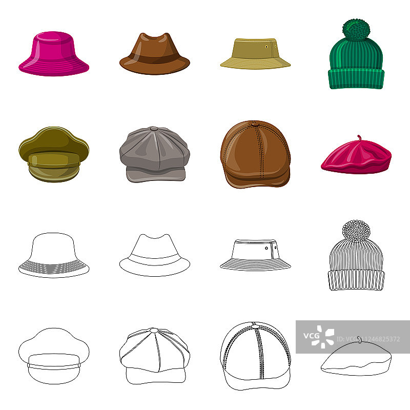 帽子和帽子标志集图片素材