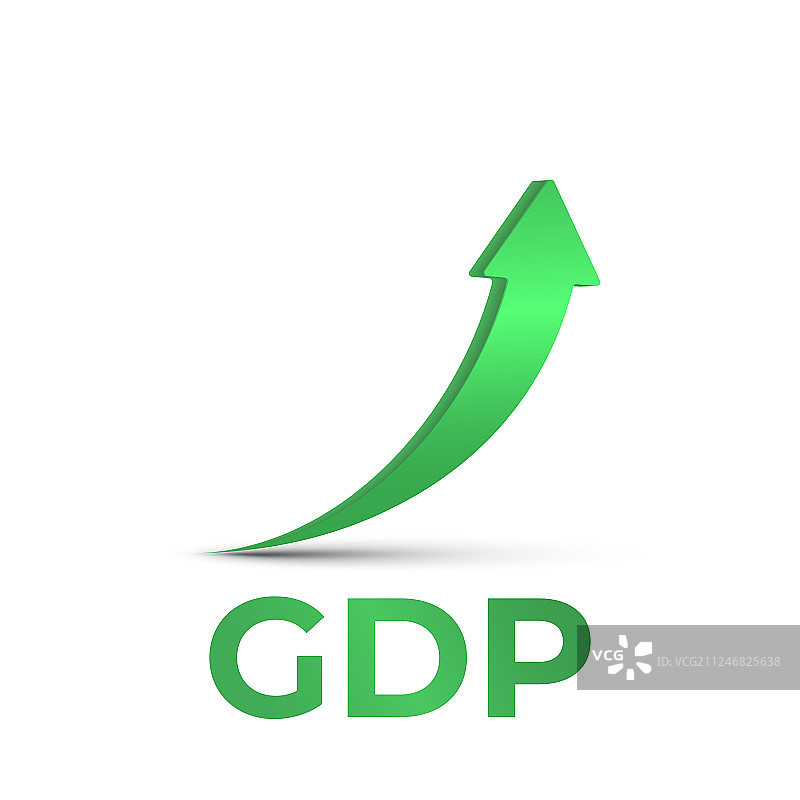 GDP高增长绿色箭头上升图标图片素材