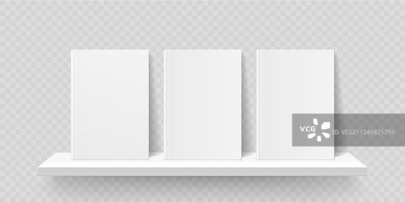 带有空白书的书架模型墙图片素材
