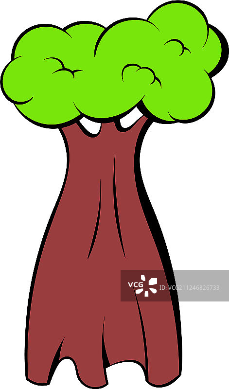 卡通猴面包树图标图片素材