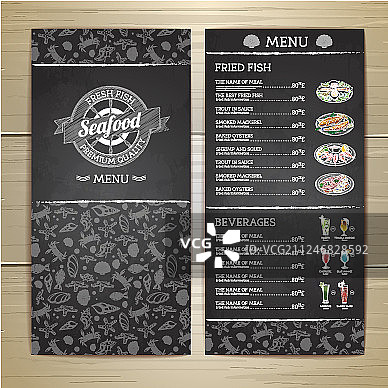 粉笔绘制的餐厅菜单设计图片素材