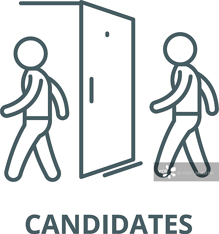 空缺职位候选人线性图标图片素材