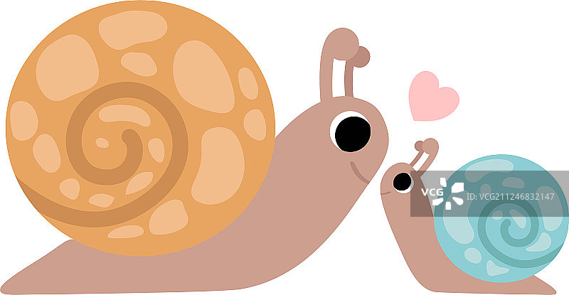 可爱的蜗牛母子图片素材