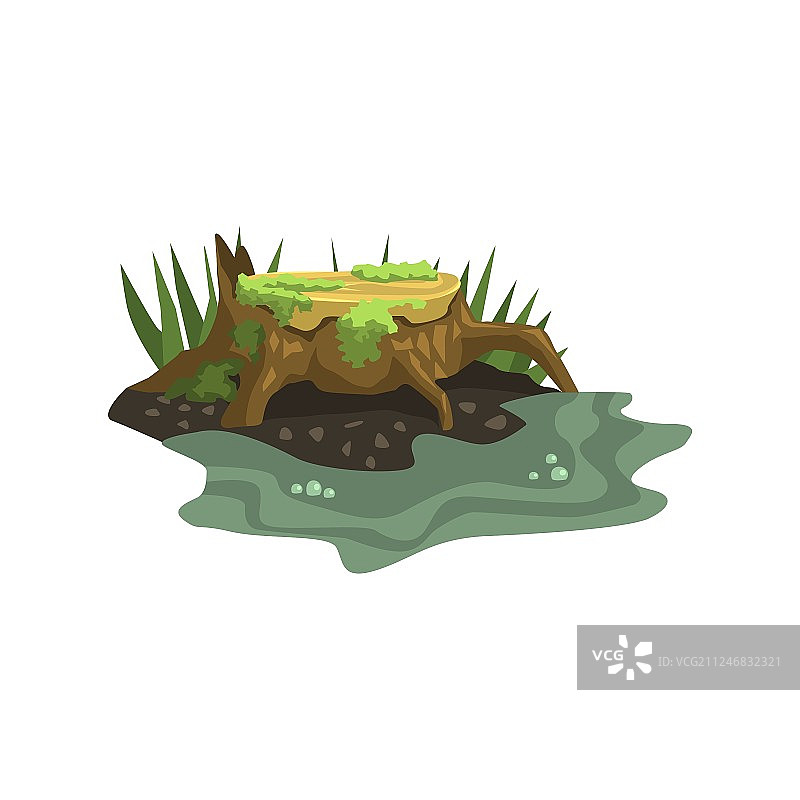 水下丛林老树桩图片素材