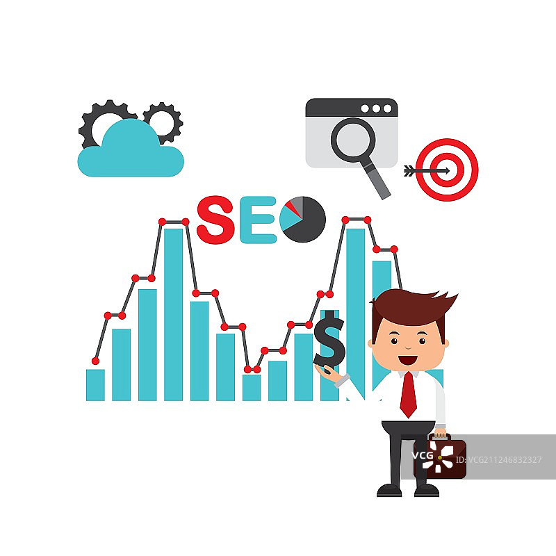 搜索引擎优化平面图标图片素材