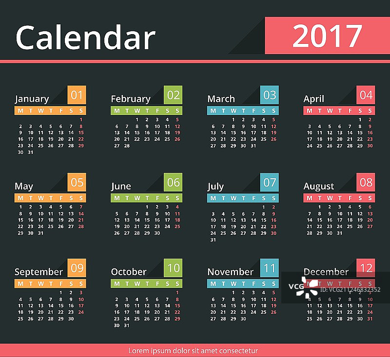 2017年日历图片素材