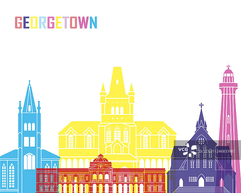 乔治城天际线波普风格图片素材