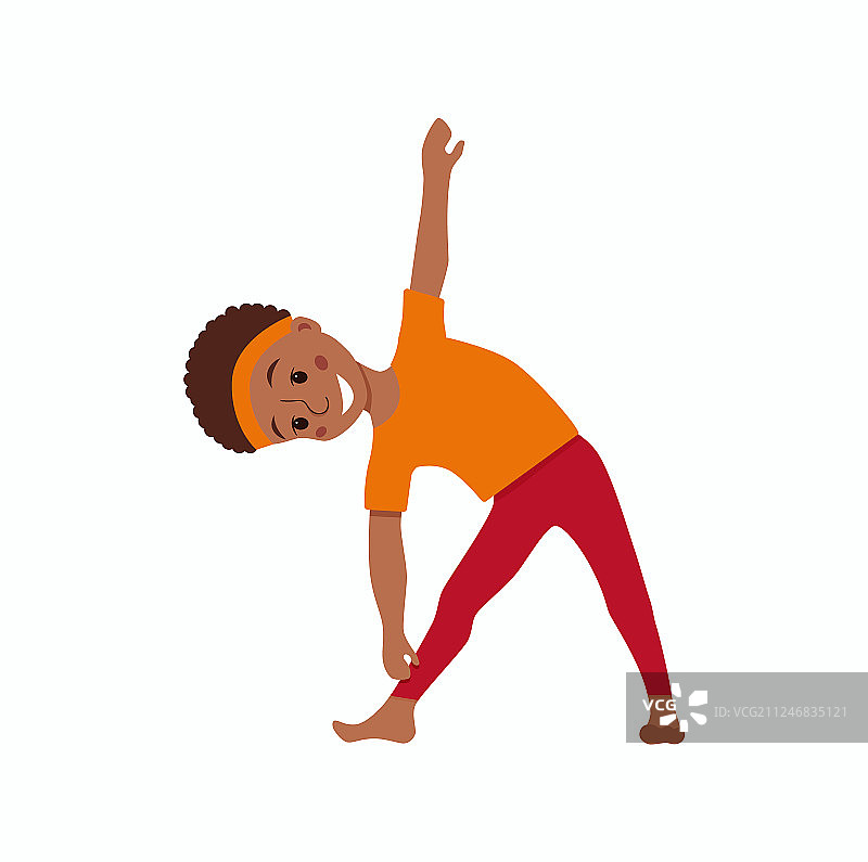 儿童运动姿势和瑜伽体式合集图片素材