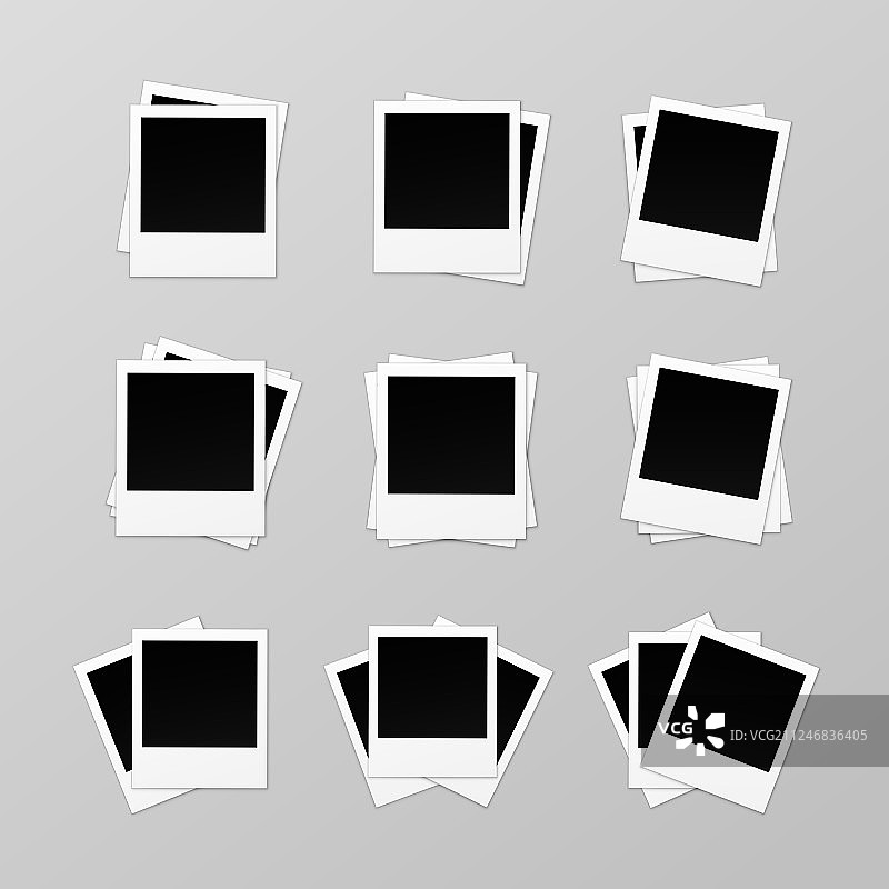 背景上的一组空白复古相框图片素材