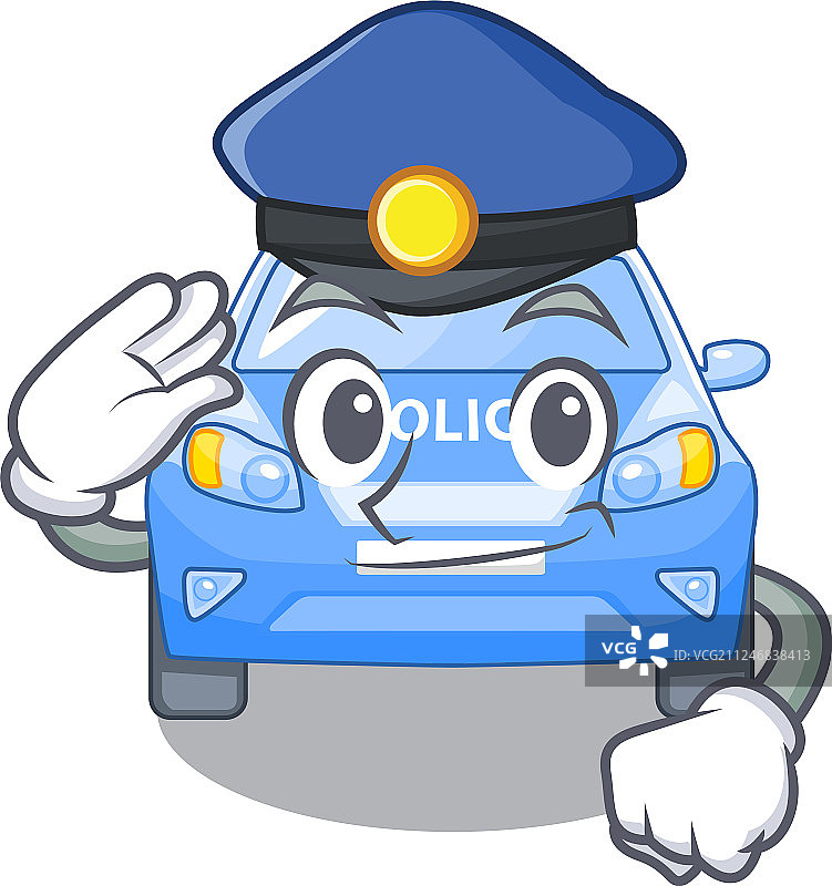 卡通路边警车图片素材