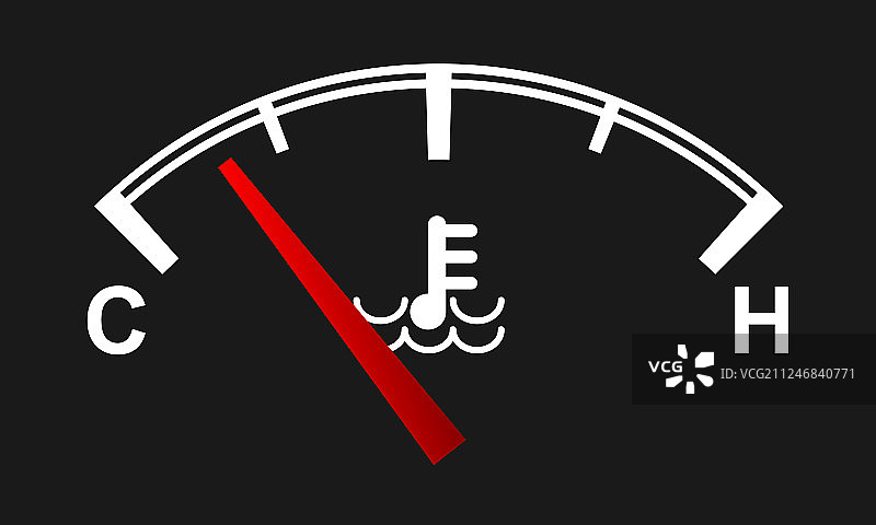 汽车发动机温度计冷热符号图片素材