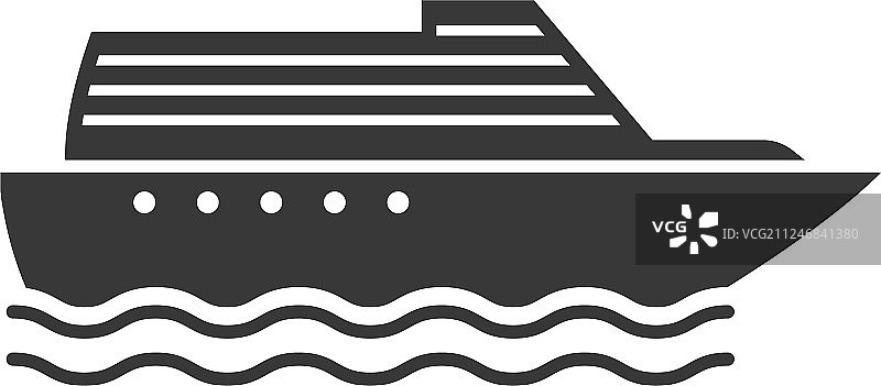 蒸汽船黑色图标蒸汽驱动船只符号图片素材