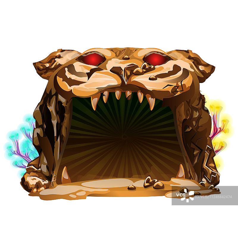 老虎形状的神秘水下洞穴图片素材