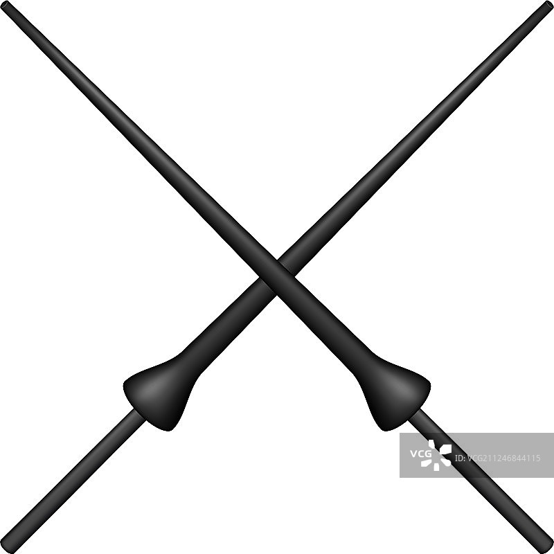 黑色设计的两把交叉的枪矛图片素材