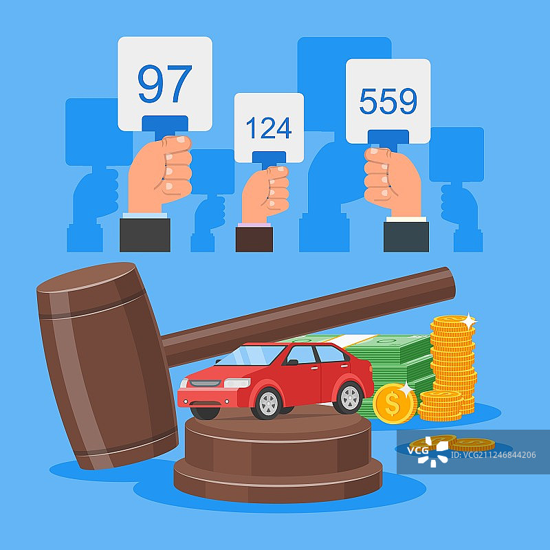 拍卖和竞标概念图片素材